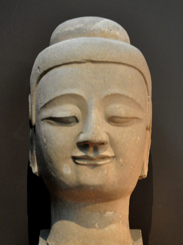 Stone head of the Buddha from China, 6th century