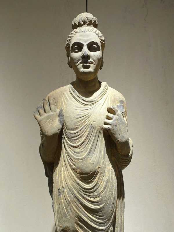 Standing Buddha from Gandhara in a toga-like robe