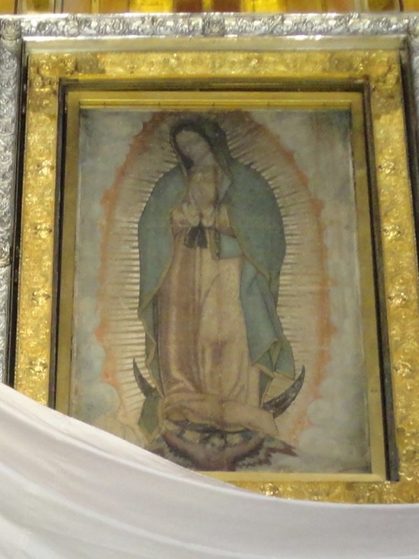 The image of Our Lady of Guadalupe at the Basilica in Mexico City